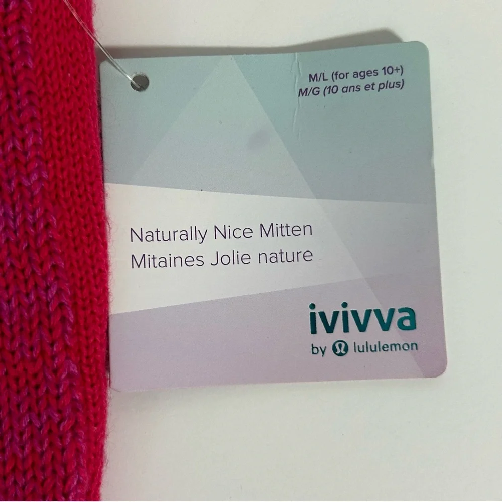 Ivivva Naturally Nice Pink Mittens Size M/L‎